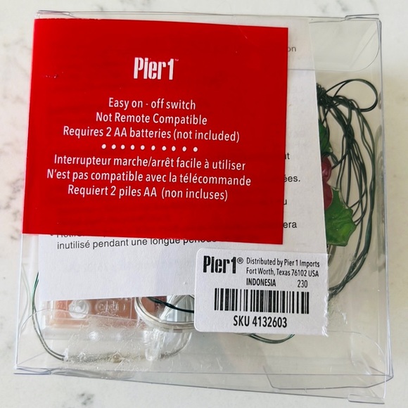 Pier 1  Holly Glimmer 5' LED  String lights - Picture 5 of 15